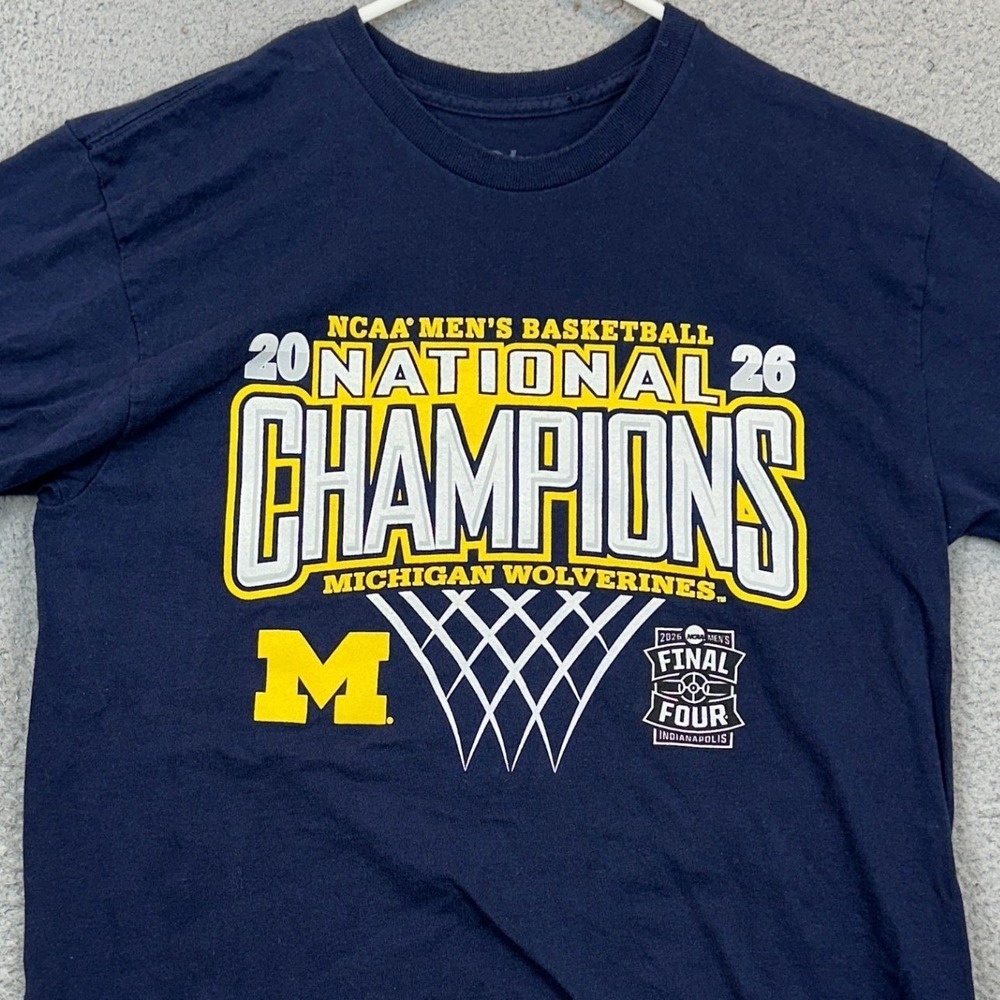 Michigan Wolverines Blue 84 T-Shirt Men Medium Navy 2026 NCAA National Champions